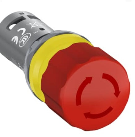 Boton Paro Emergencia 30mm, Compacto, Modelo CE3T-10R-11, Incluye 1 NC+1 NA, Girar para Restablecer
