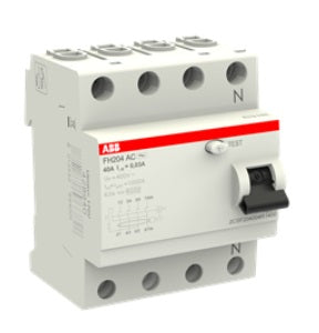 Interruptor Diferencial 4 Polos 100 A/ 30 mA, Modelo F204AC-100/0.03, Montaje Riel Din