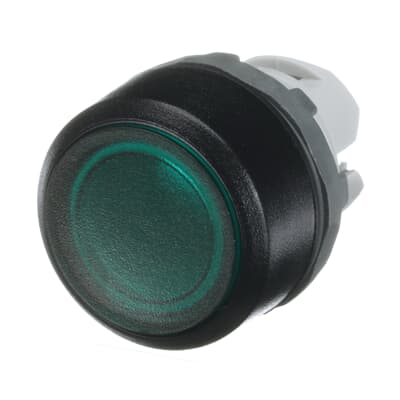 Boton Pulsador Momentaneo Color Verde, Iluminado, Modular, Marca ABB, MP1-11G, Agregar Holder y Bloque de Contactos