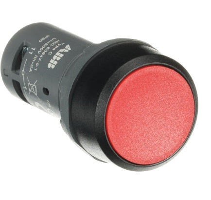 Boton Pulsador Compacto Color Rojo,Modelo CP1-10R-01, Incluye 1 Contacto NC