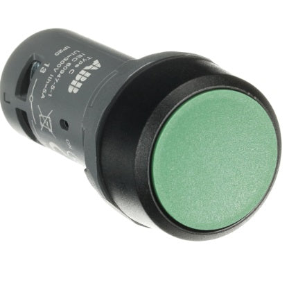 Boton Pulsador Compacto Color Verde, Modelo CP1-10G-10, Incluye 1 Contacto NA