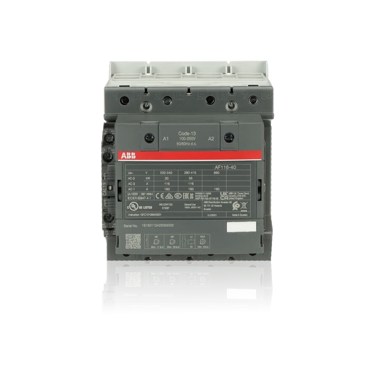 Contactor Trifasico AF205-30-11-11, Bobina 20-60 VCD/ 24-60 VCA, 50/60 Hz