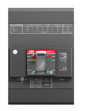 Interruptor Termomagnetico Trifasico TMAX Marca ABB, XT3N 200 A, Relevador TMD Ajustable, Sin Terminales