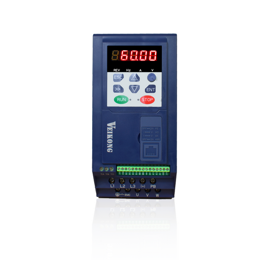 Variador de Frecuencia Marca Veikong Trifásico 3 hp VFD500M-2R2GT2B, 200 - 240 VAC, Corriente (A): 10.6 - 12.5