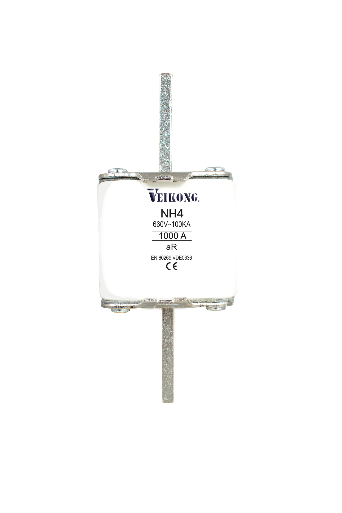 Juego de 3 Fusibles de cuchilla Marca Veikong, Tamaño NH4 , Acción Rapida (AR), 690VAC, 1000 Amp,  100kA, para variador modelo: VFD500-160G/185PT4, VFD500-185G/200PT4, VFD500-200G/220PT4