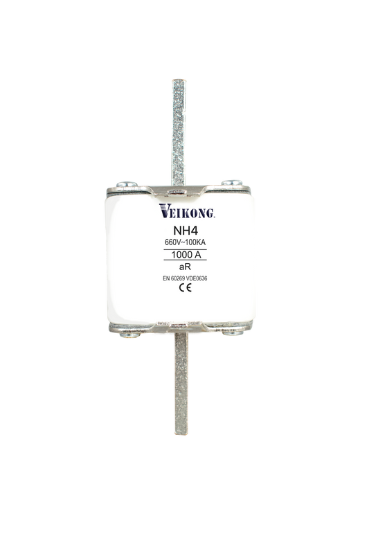 Juego de 3 Fusibles de cuchilla Marca Veikong, Tamaño NH4 , Acción Rapida (AR), 690VAC, 1000 Amp,  100kA, para variador modelo: VFD500-160G/185PT4, VFD500-185G/200PT4, VFD500-200G/220PT4