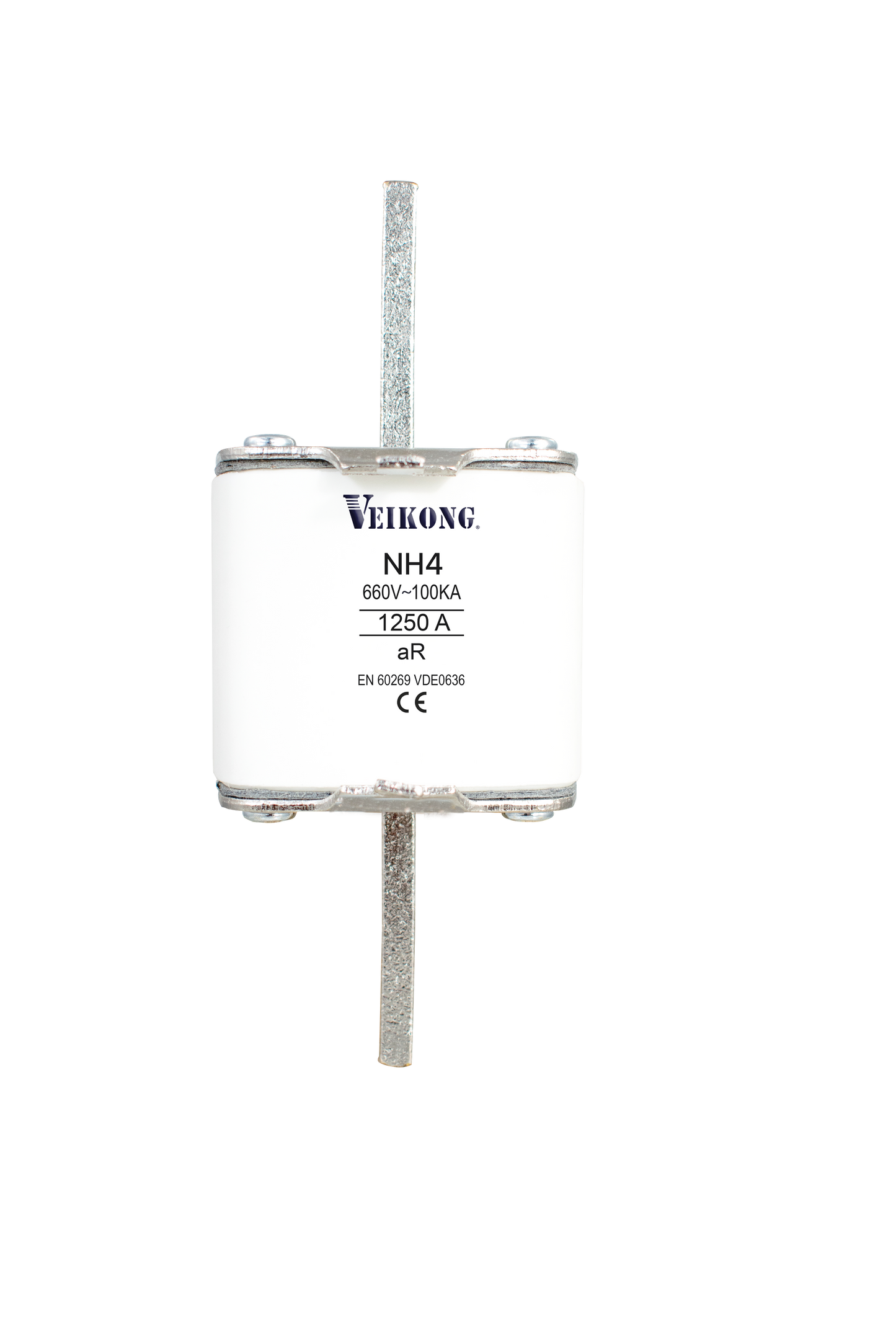 Juego de 3 Fusibles de cuchilla Marca Veikong, Tamaño NH4 , Acción Rapida (AR), 690VAC, 1250 Amp,  100kA, para variador modelo: VFD500-220G/250PT4